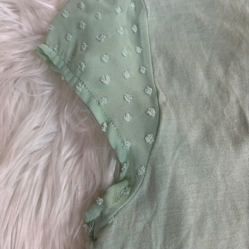 Darling! [LC · Lauren Conrad] Sweet Mint Green Swiss Dot NWT Blouse Top | Small - Picture 8 of 11